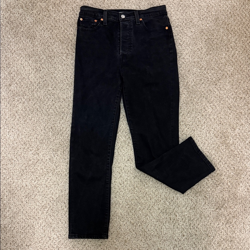 Levi’s Wedgie Straight Black Denim Jeans